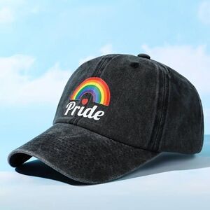 Unisex pride rainbow washed distressed dad hat